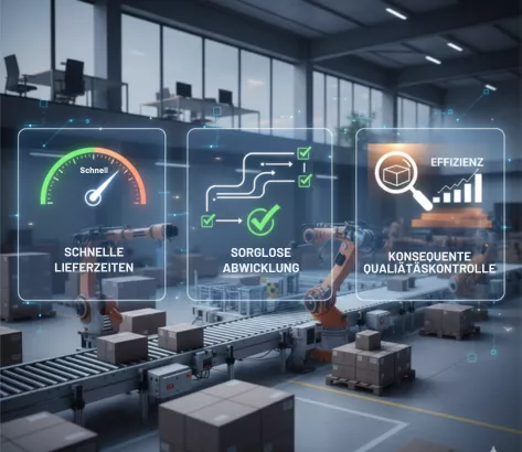 Mitarbeiter prüft die Qualität eines Produktes in einer Produktionsumgebung.