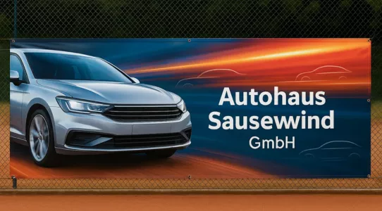 Nahaufnahme einer bedruckten Tennisblende.