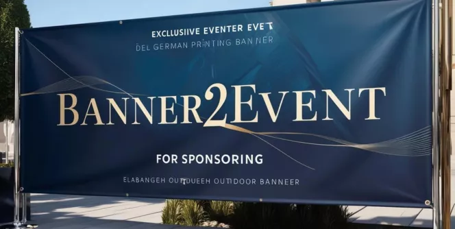 Tennisplatz mit einer bedruckten Tennisblende im Hintergrund